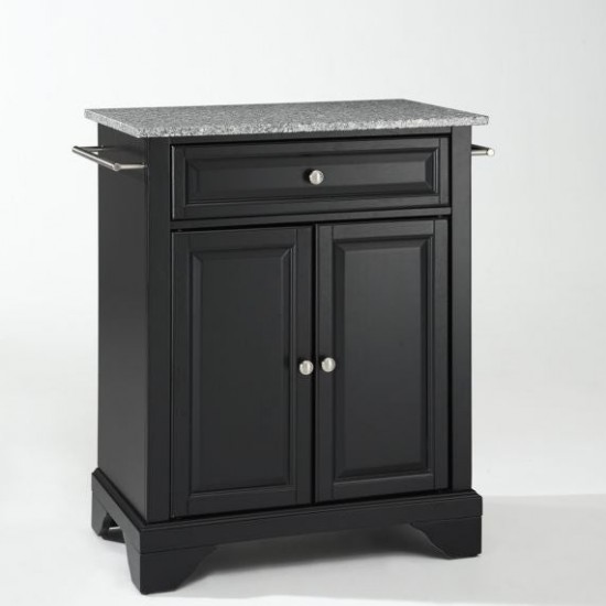 Lafayette Granite Top Portable Kitchen Island/Cart Black/Gray