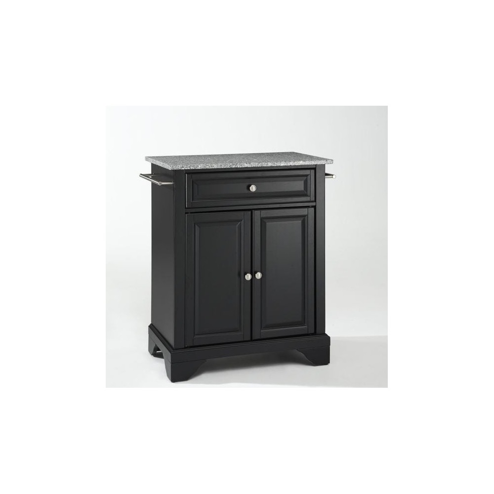 Lafayette Granite Top Portable Kitchen Island/Cart Black/Gray