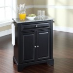 Lafayette Granite Top Portable Kitchen Island/Cart Black/Gray