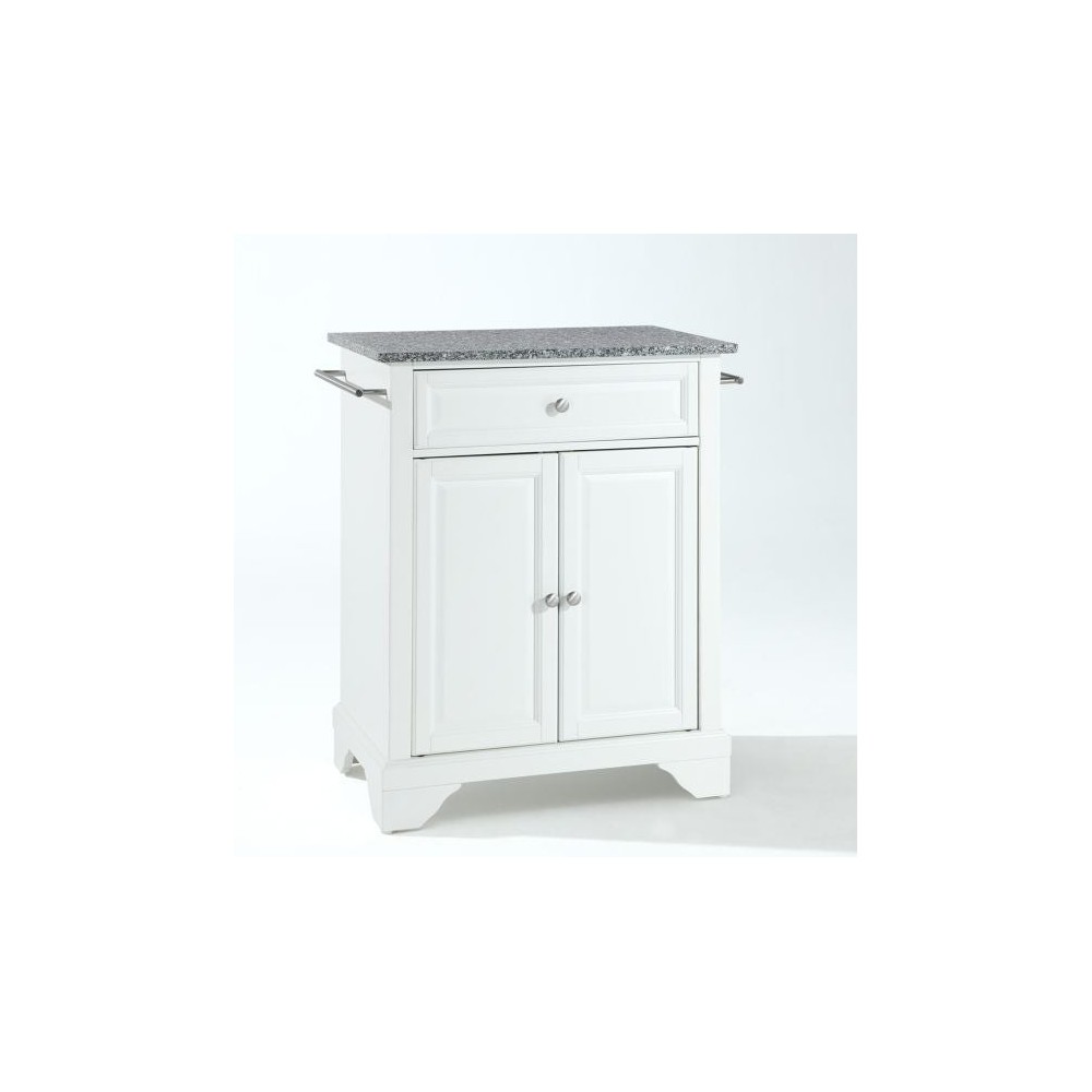 Lafayette Granite Top Portable Kitchen Island/Cart White/Gray