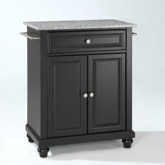 Cambridge Granite Top Portable Kitchen Island/Cart Black/Gray