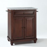 Cambridge Granite Top Portable Kitchen Island/Cart Mahogany/Gray