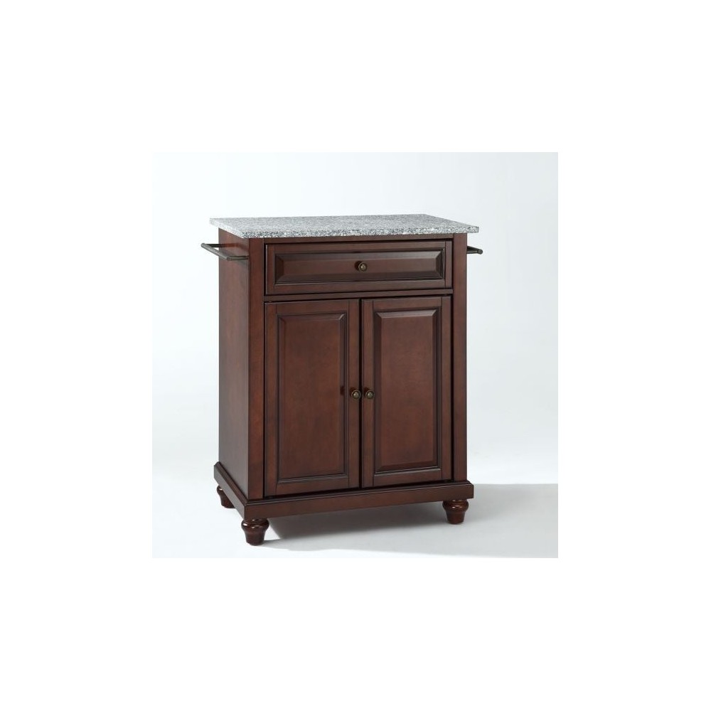 Cambridge Granite Top Portable Kitchen Island/Cart Mahogany/Gray Cambridge Granite Top Portable Kitchen Island/Cart Mahogany/Gray