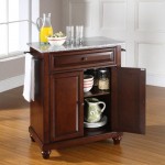 Cambridge Granite Top Portable Kitchen Island/Cart Mahogany/Gray
