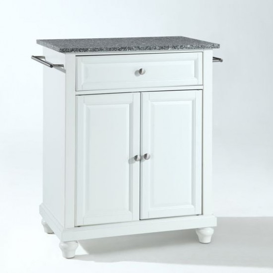 Cambridge Granite Top Portable Kitchen Island/Cart White/Gray