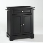 Lafayette Granite Top Portable Kitchen Island/Cart Black/Black