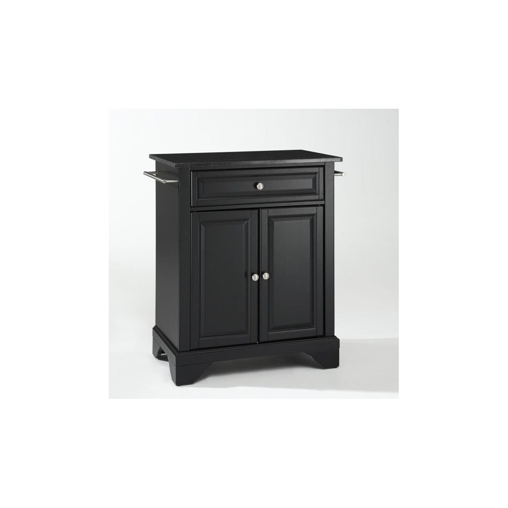 Lafayette Granite Top Portable Kitchen Island/Cart Black/Black