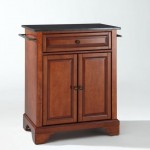 Lafayette Granite Top Portable Kitchen Island/Cart Cherry/Black