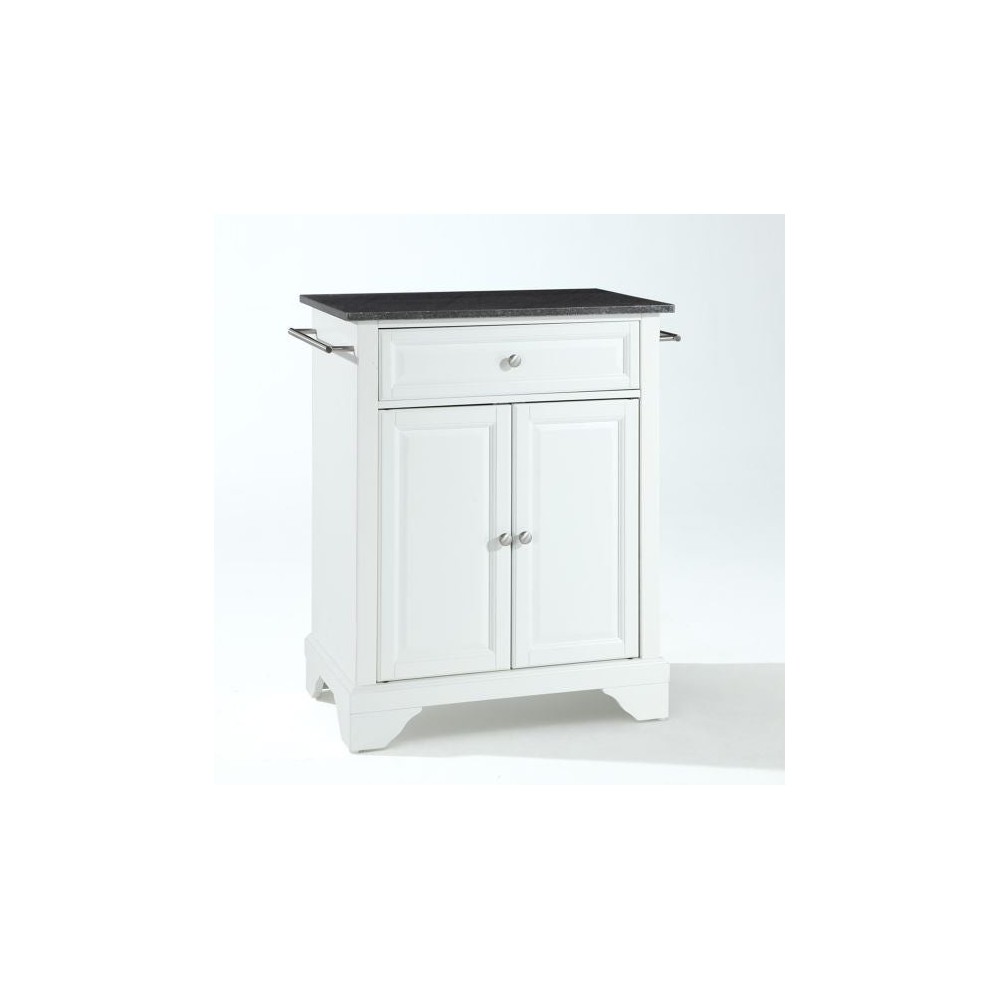 Lafayette Granite Top Portable Kitchen Island/Cart White/Black