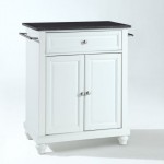 Cambridge Granite Top Portable Kitchen Island/Cart White/Black