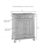 Compact Granite Top Kitchen Cart White/Black