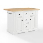 Julia Wood Top Kitchen Island White/Natural