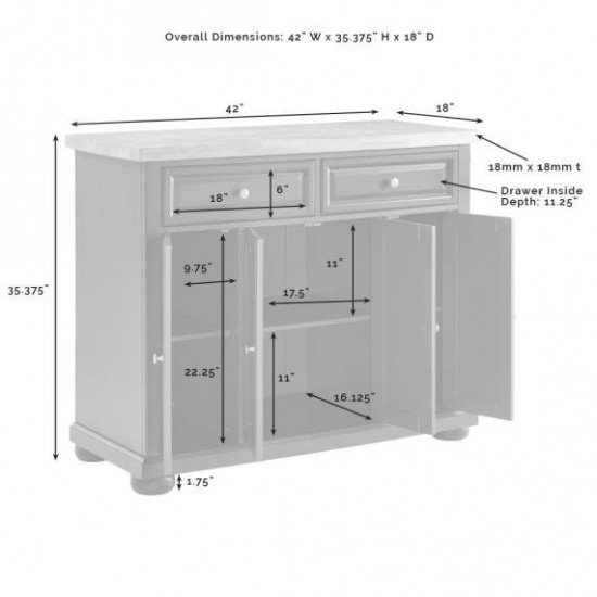 Madison Kitchen Island Navy