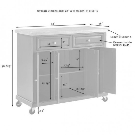 Madison Kitchen Cart Navy