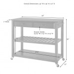 Granite Top Kitchen Prep Cart White/Black