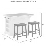 Julia Stainless Steel Top Island W/Uph Saddle Stools White