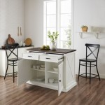 Clifton Kitchen Island W/Camille Stools- Kitchen Island & 2 Stools