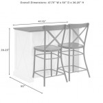 Clifton Kitchen Island W/Camille Stools- Kitchen Island & 2 Stools