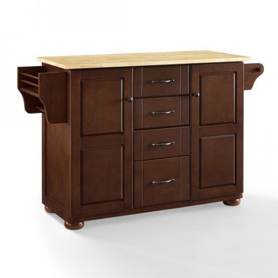 Eleanor Wood Top Kitchen Island Mahogany/Natural