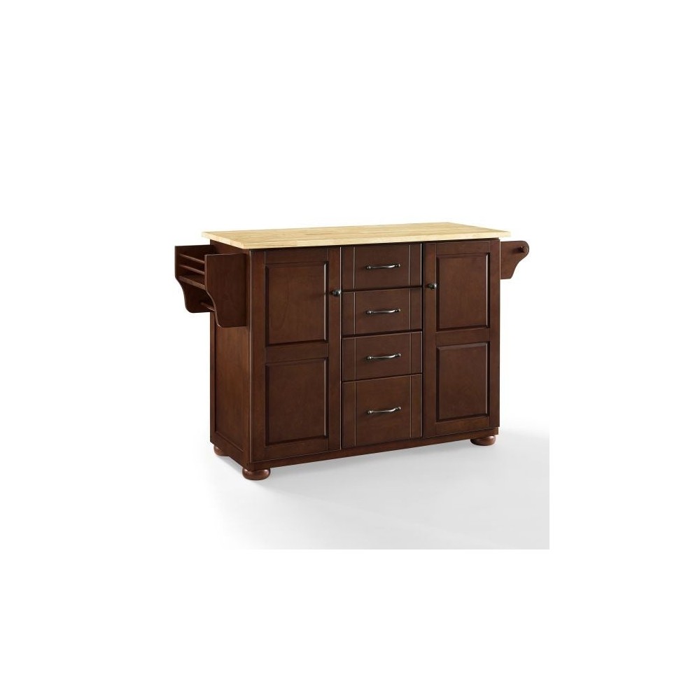 Eleanor Wood Top Kitchen Island Mahogany/Natural