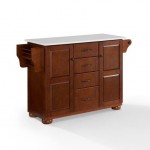 Eleanor Granite Top Kitchen Island Mahogany/White