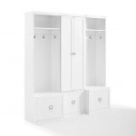 Harper 3Pc Entryway Set White - Pantry Closet & 2 Hall Trees