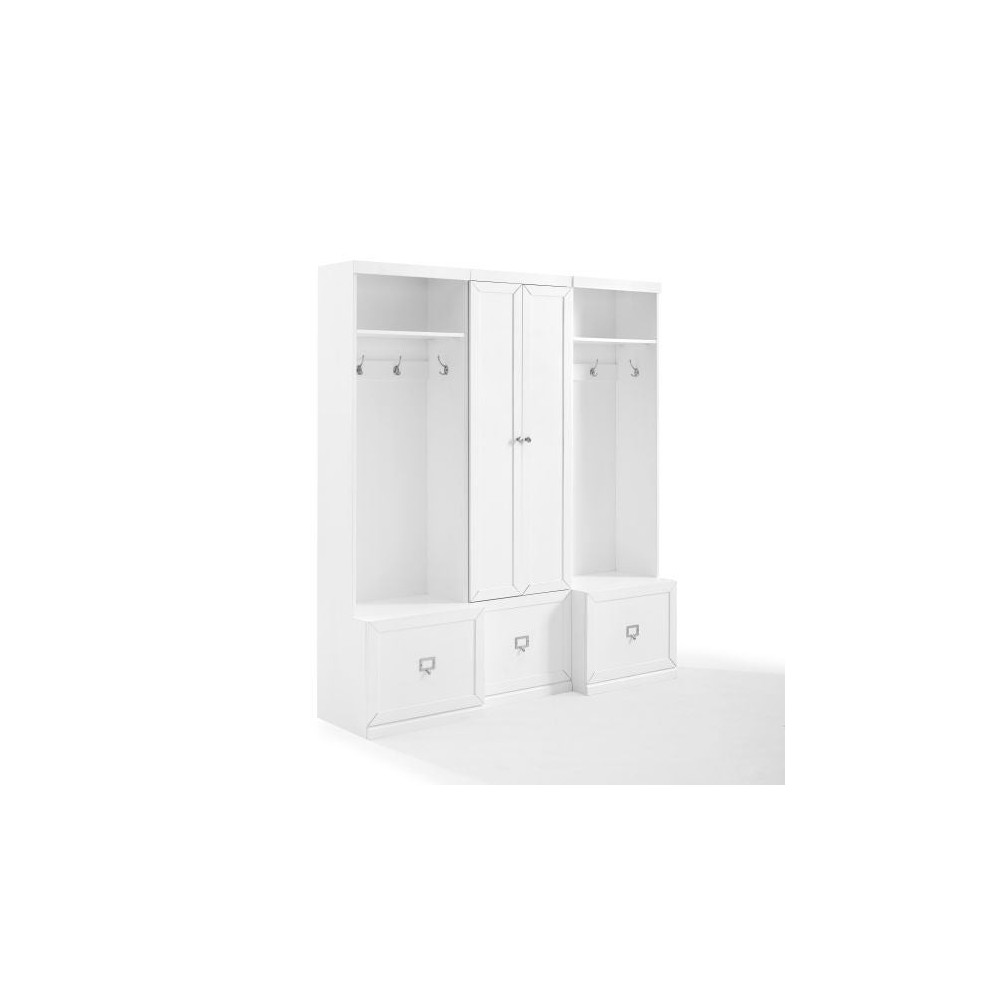 Harper 3Pc Entryway Set White - Pantry Closet & 2 Hall Trees