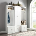 Harper 3Pc Entryway Set White - Pantry Closet & 2 Hall Trees