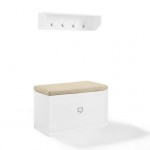 Harper 2Pc Entryway Set White - Bench & Shelf