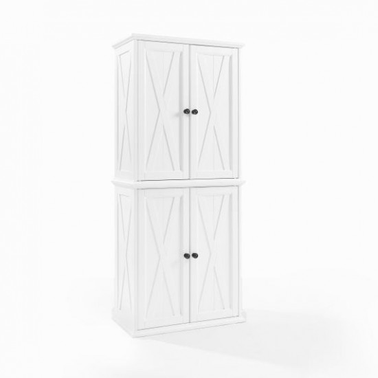 Clifton Tall Pantry Distressed White - 2 Stackable Pantries