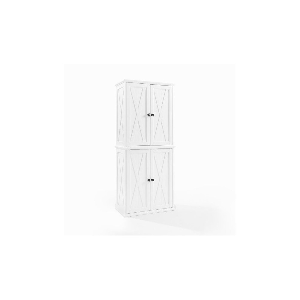 Clifton Tall Pantry Distressed White - 2 Stackable Pantries