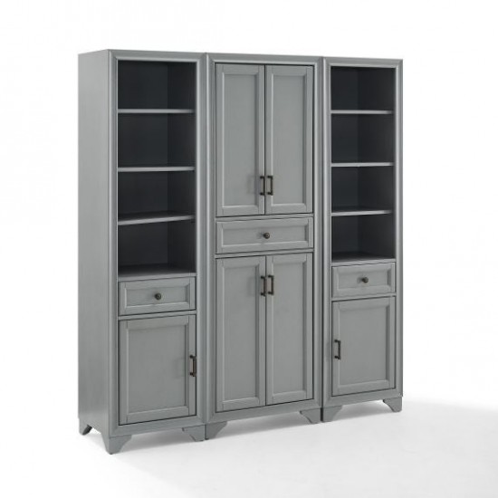 Tara 3Pc Pantry Set Distressed Gray - Pantry & 2 Linen Cabinets