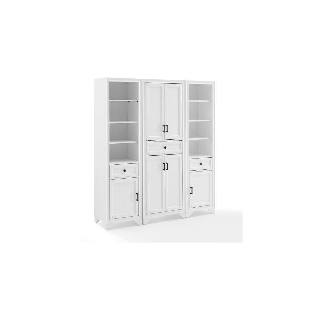 Tara 3Pc Pantry Set Distressed White - Pantry & 2 Linen Cabinets