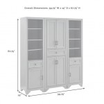 Tara 3Pc Pantry Set Distressed White - Pantry & 2 Linen Cabinets