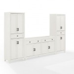 Tara 3Pc Sideboard And Pantry Set Distressed White - Sideboard & 2 Pantries