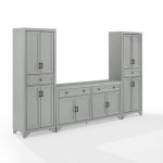 Tara 3Pc Entertainment Set Distressed Gray - Sideboard & 2 Pantries