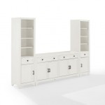 Tara 3Pc Sideboard And Bookcase Set Distressed White - Sideboard & 2 Bookcases