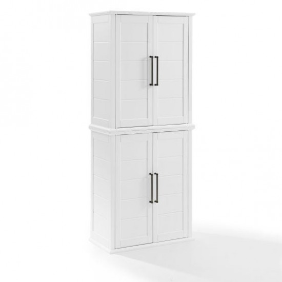 Bartlett Tall Storage Pantry White - 2 Stackable Pantries