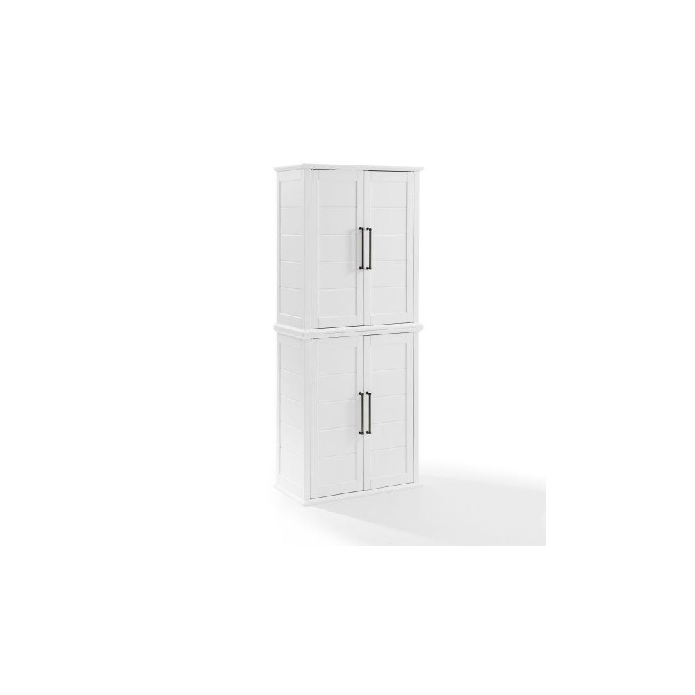 Bartlett Tall Storage Pantry White - 2 Stackable Pantries