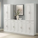 Stanton 3Pc Sideboard And Pantry Set White - Sideboard & 2 Pantries