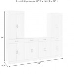 Stanton 3Pc Sideboard And Pantry Set White - Sideboard & 2 Pantries