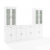 Stanton 3Pc Sideboard And Glass Door Pantry Set White - Sideboard & 2 Pantries