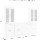 Stanton 3Pc Sideboard And Glass Door Pantry Set White - Sideboard & 2 Pantries