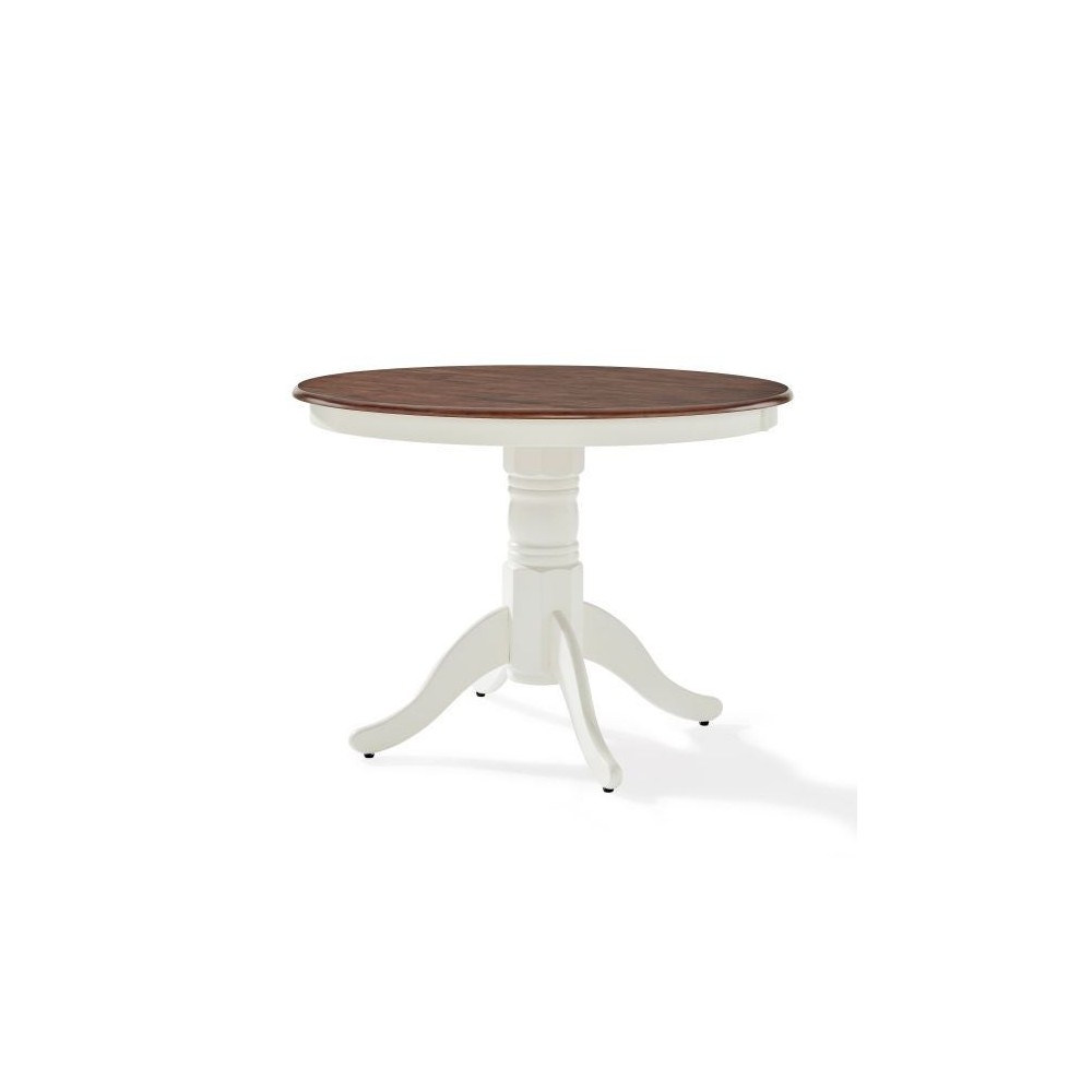 Shelby Round Dining Table Distressed White