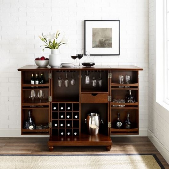 Cambridge Expandable Bar Cabinet Mahogany