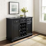 Alexandria Sideboard Cabinet W/Wine Storage Black