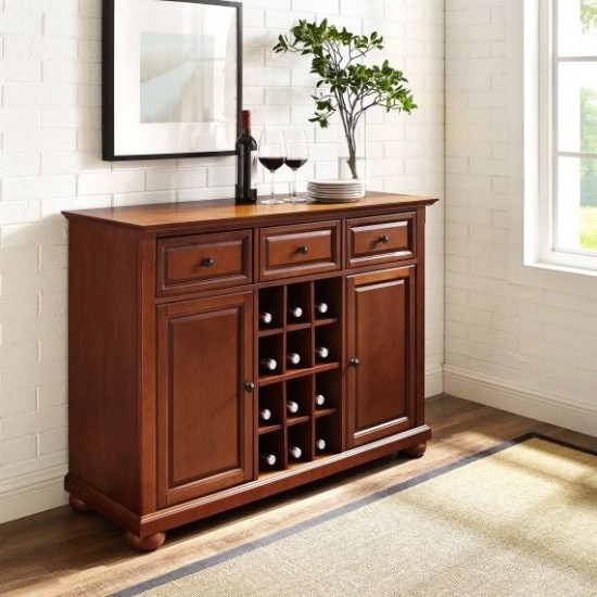 Alexandria Sideboard Cabinet W/Wine Storage Cherry