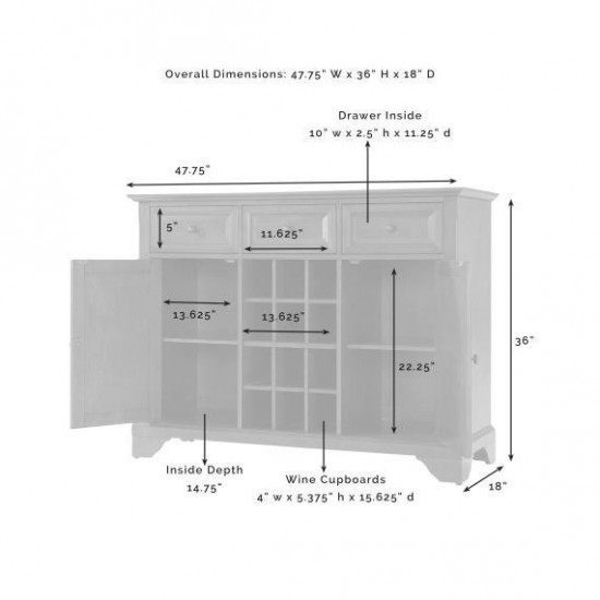 Lafayette Sideboard Cabinet W/Wine Storage Cherry