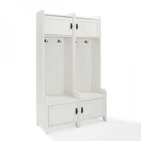 Fremont 2Pc Entryway Set Distressed White - 2 Hall Trees
