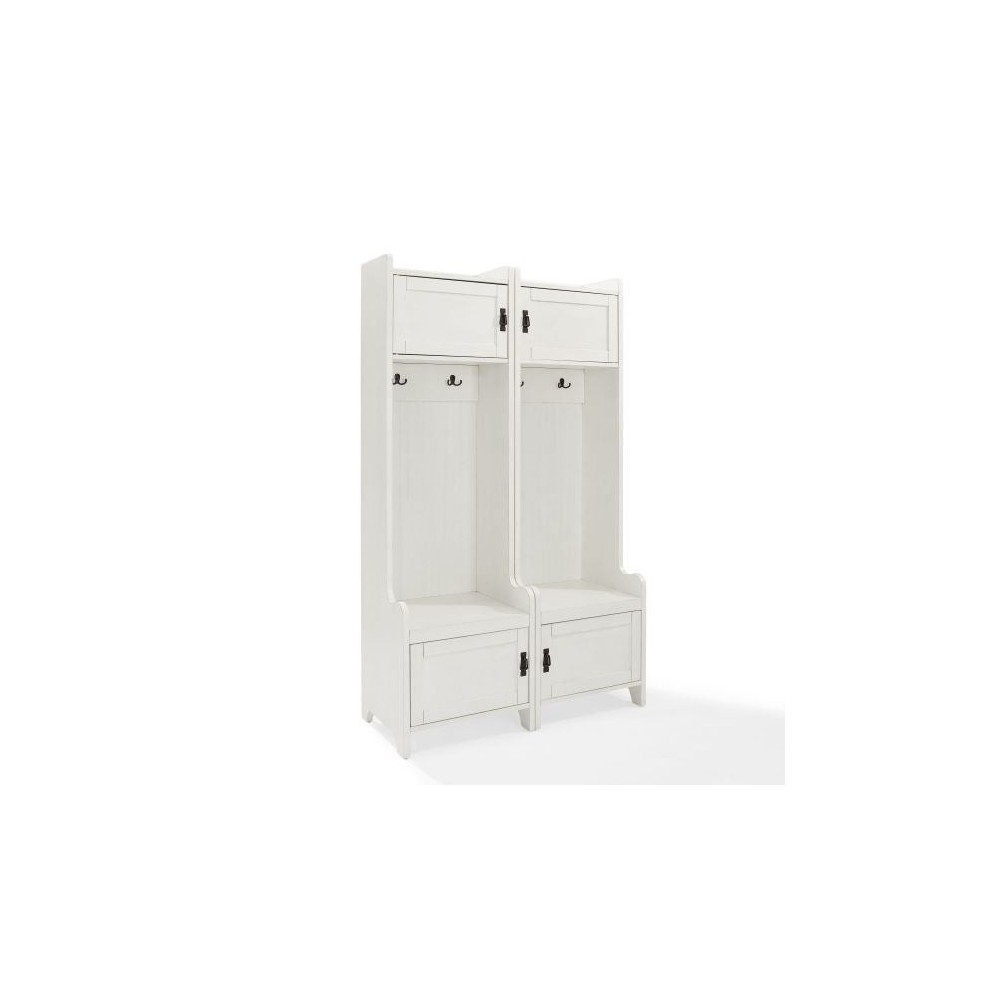 Fremont 2Pc Entryway Set Distressed White - 2 Hall Trees